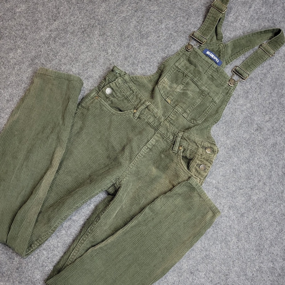 Blue Spice Corduroy Overalls Womens 0 Green Y2K Preppy 90s Vibes Outdoor